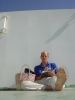 Writing my diary while waiting to disembark, Aswan, Egypt