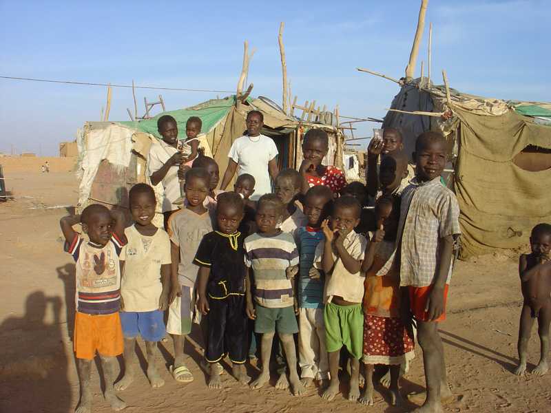 Amal and kids at Wad Al Bashir